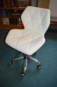White Faux Leather Swivel Chair