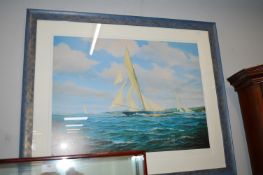 Framed Brian Mayes Britannia Yachting Print