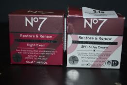 1x 50ml of No.7 Restore & Renew Face & Neck Multiaction Night Cream, and 1x 50ml of No.7 Restore &