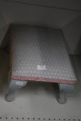 Hand Painted Upholstered Foot Stool