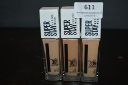 3x 30ml of Maybellene Foundation No.10, 21, and 48