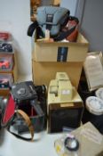 Assorted Photography Equipment, Projectors, Camera Bag, etc.
