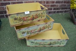 Three Decorative Metal Garden Trays