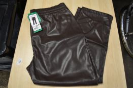 *Brown Faux Leather Trousers Size: XL