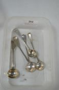 Five Sterling Silver Georgian Mustard Spoons 45g total