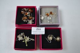 Sterling Silver Earrings and a Crucifix, etc.