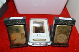 Two Collectors Series Zippo Lighters plus a Chines