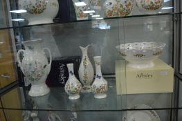 Aynsley Vase, Bowl, and Small Vases