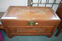 Chinese Style Carved Wood Trunk