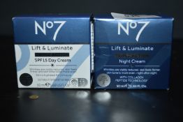 1x 50ml of No.7 Lift & Luminate Triple Action Night Cream, and 1x 50ml of No.7 Lift & Luminate