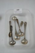 Six Assorted Hallmarked Silver Georgian Mustard Spoons 52.7g total