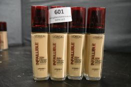 4x 30ml of Loreal Infaillible 32H Fresh Wear Foundation No.125