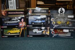 Six Corgi Collectible James Bond Diecast Vehicles Including Little Nellie, Lotus Esprit Turbo,