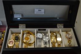 Case Containing Assorted Lady’s Wristwatches
