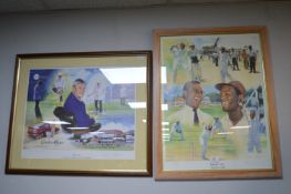 Two Signed Cricketing Prints