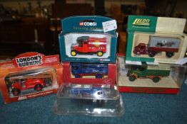 Six Diecast Cars by Matchbox, Corgi, Lledo, and Others