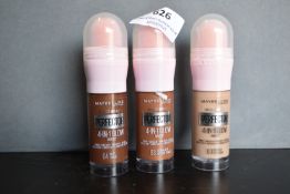 3x 200ml of Maybellene 4-in-1 Glow Makeup Mixed Colours