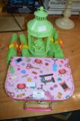 Kid's Sewing Case, Napkins, and a Lamp