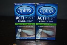 2x 10ml of Optrex Actimist Double Action Refreshing & Protecting Spray