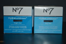 1x 50ml of No.7 Hydra Luminous Hydrating Day Gel, and 1x 50ml of No.7 Hydra Luminous Hydrating Night