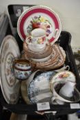 Box of Assorted Copper Lustre Fine Bone China Cups, Plates, etc.