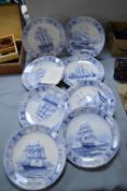 Eight Wedgwood Sailing Ship Wall Plates
