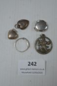 Assorted Silver Items Including St. Christopher, etc.