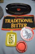Pub Ashtrays and Bar Towel