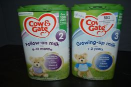 2x 800g of Cow & Gate Growing Up Milk 1-2 Years