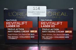 2x 50ml of Loreal Revitalift Laser X3 Triple Action Anti-Aging Cream
