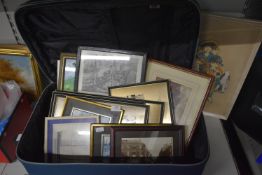Suitcase Containing Prints and Photographs Including Lowry, Humber Bridge, Photos of Hull, etc.