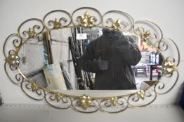 *Wrought Iron Framed Oval Wall Mirror