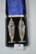 Hallmarked Sterling Silver Cased Cruet Set