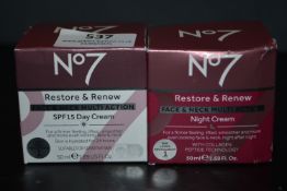 1x 50ml of No.7 Restore & Renew Face & Neck Multiaction Night Cream, and 1x 50ml of No.7 Restore &