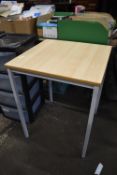 *Beech Topped Table on Four Square Leggs