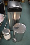 Three Steel Wastebins