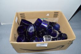 Blue Glass Salt Liners, etc.