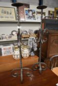 Pair of Wrought Iron Candle Stands