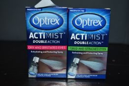 2x 10ml of Optrex Actimist Double Action Refreshing & Protecting Spray