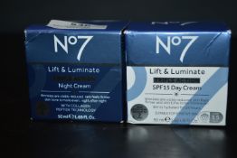 1x 50ml of No.7 Lift & Luminate Triple Action Night Cream, and 1x 50ml of No.7 Lift & Luminate