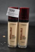2x 30ml of Loreal Infaillible 32H Fresh Wear Foundation No.20