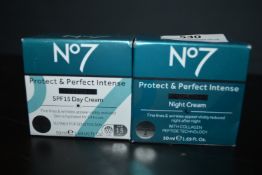 1x 50ml of No.7 Protect & Perfect Intense Advanced Night Cream, and 1x 50ml of No.7 Protect &