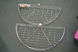 Two Semi Circular Metal Shelf Racks