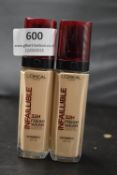 2x 30ml of Loreal Infaillible 32H Fresh Wear Foundation No.110