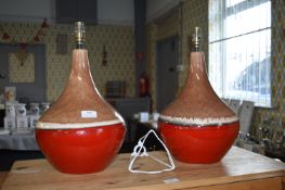 Pair of Pottery Table Lamp Bases