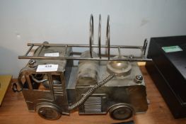 Metal Fire Engine Wine Holder