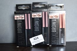 3x Maybellene Tattoo Easy Peel Tint Tattoo Brows