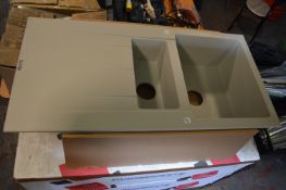 *Pyragranite Alazia Beige Granite 100x50cm 1.5 Bowl Sink