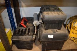 Two Empty Toolboxes, and a Toolbox Containing Assorted Tools