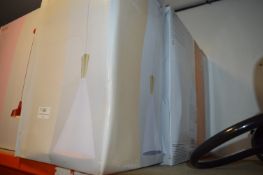 *Three White & Wood Effect Pendant Lights